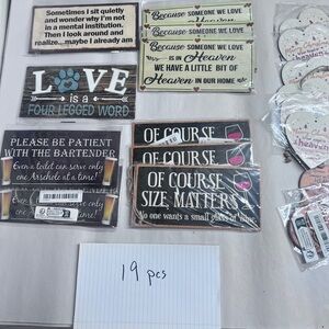 Bulk 19 pcs - Assorted Decorative wood Signs Set - new as shown